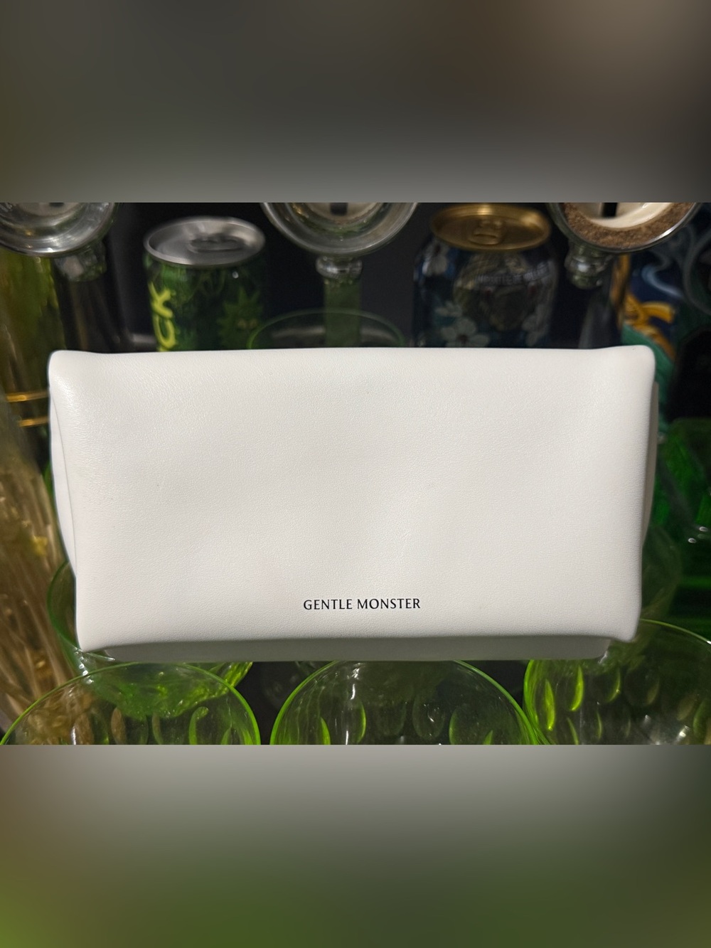 GENTLE MONSTER White Leather Sunglass Case